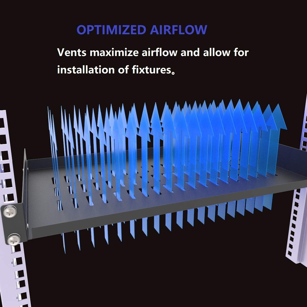 Jingchengmei 1U Disassembled Vented Cantilever Server Rack Mount Shelf 10"(254mm) Depth for 19-Inch Network/AV Equipment Rack and Cabinet(1U10V)