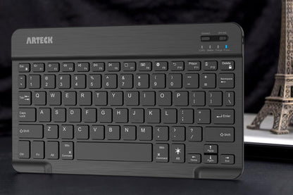 Arteck Universal Backlit 7-Colors Ultra Light Slim Portable Wireless Bluetooth 3.0 Keyboard for iOS iPad Pro, Air, Mini, Android, Windows Tablets PC Smartphone Built in Rechargeable 6-Month Battery