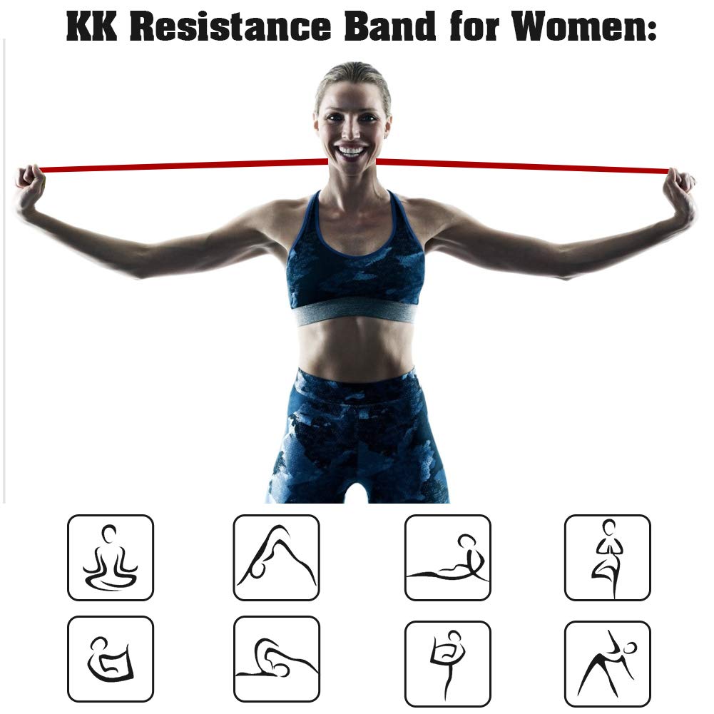 KK Resistance bands for men and women fitness workout exercise, flexibility and strength training. Pull up resistance exercise bands suitable for home, gym. (Red-Green-Purple)