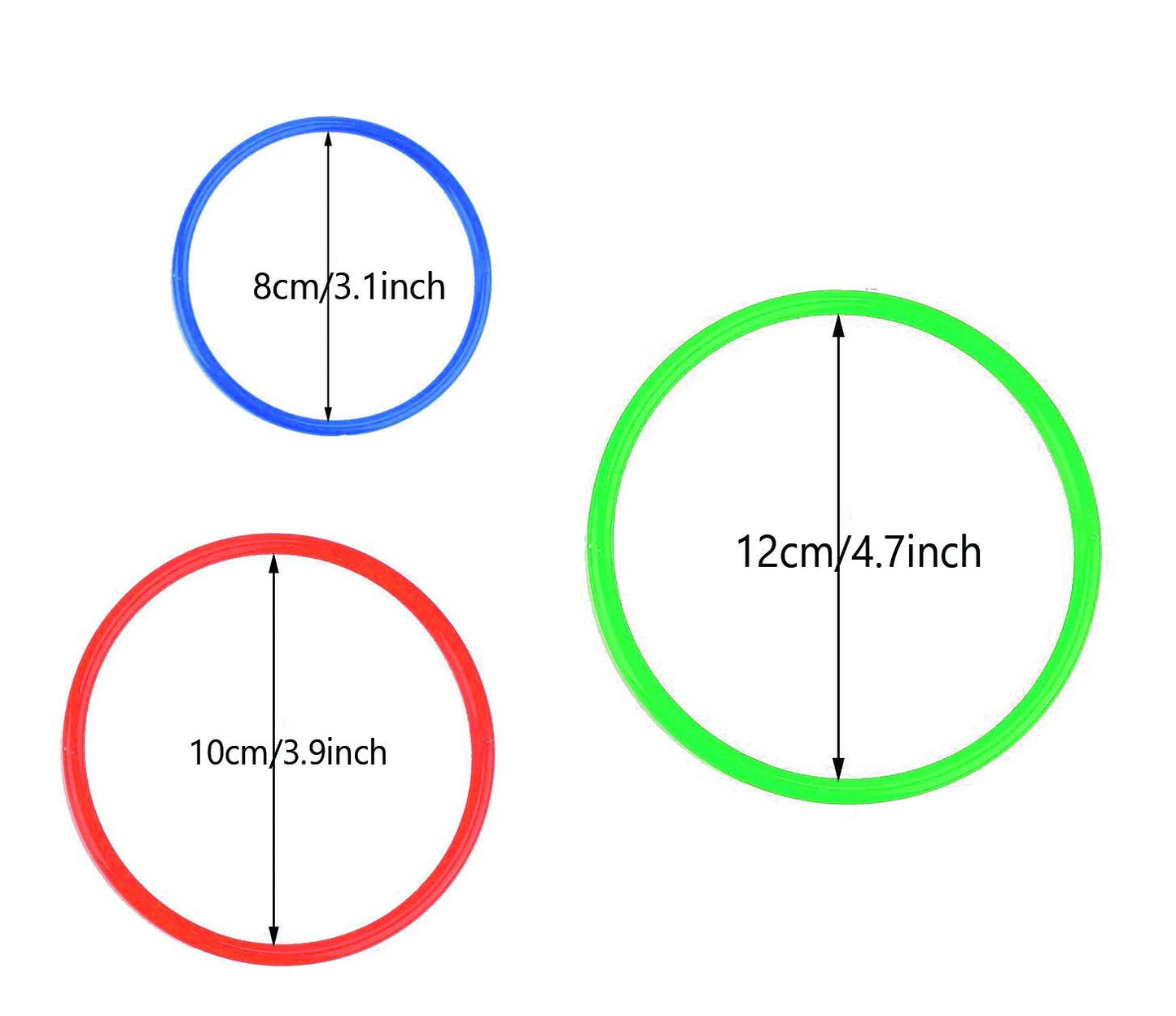 HRLORKC 24Pcs Plastic Ring Toss Game Set Rings for Ring Toss for Kids Outdoor Games Plastic Carnival Rings Carnival Games for Carnival Party and Parent-Child Games…