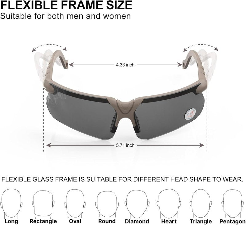 Shooting Glasses - Anti-Fog Safety Glasses for Adults | Includes Case
