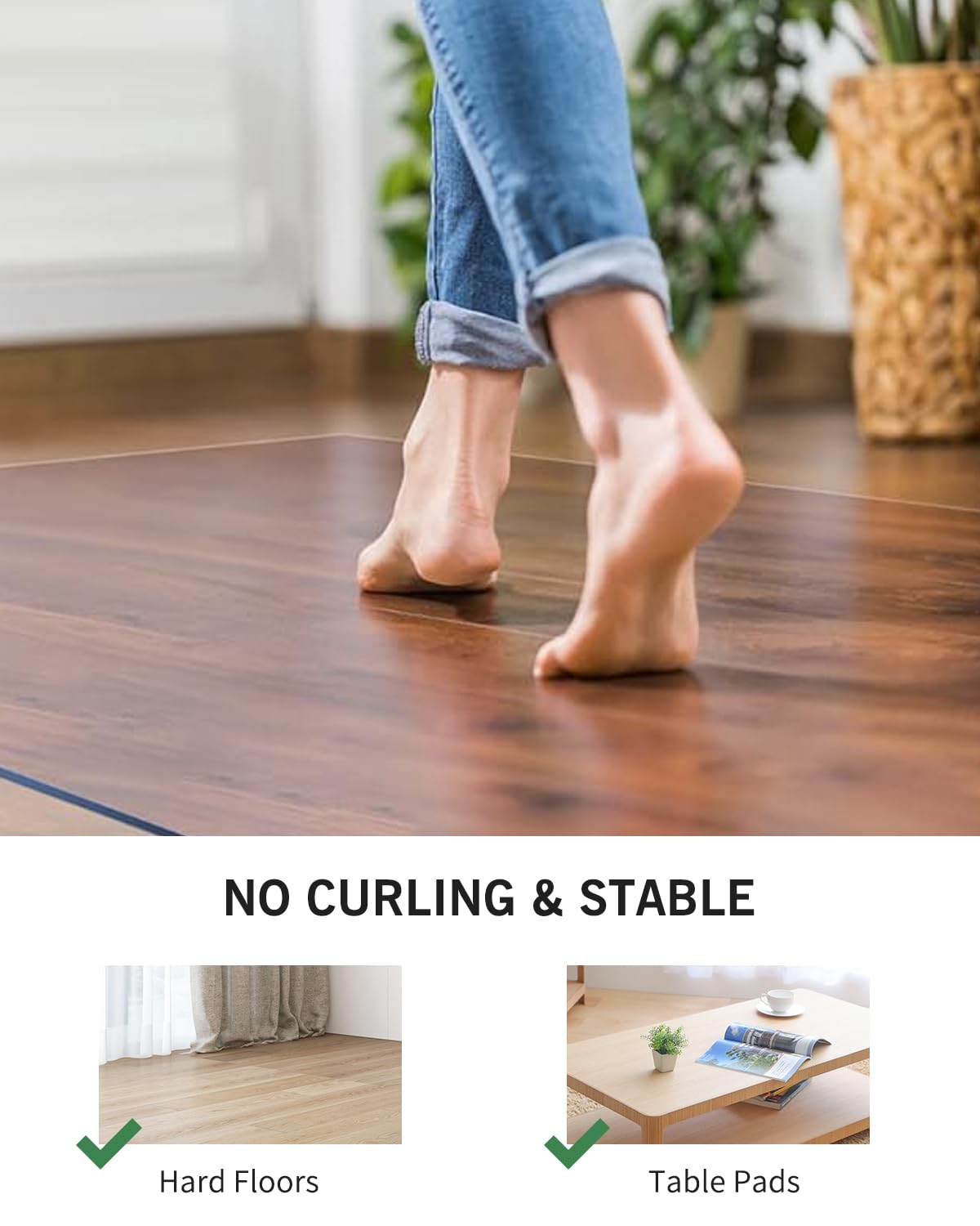 FURKIT Area Mat for Hard Floor, 3'×5' Transparent PVC Area Rug for Home, Waterproof Durable Floor Protector for Dining Room, Large Anti-Scratch Floor Mats for Laundry Room, Kitchen, Pet Litter Mat
