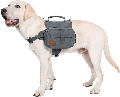 OneTigris Dog Pack for Hiking Camping Travelling,Dog Backpack for Hiking Nylon Dog Harness Backpack with Side Pockets for Medium and Small Dogs