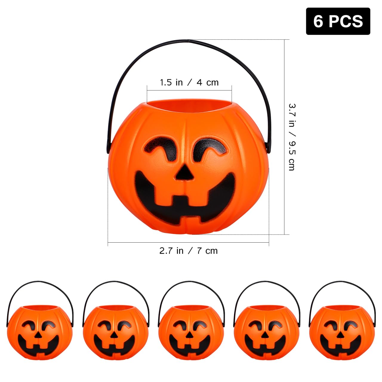 STOBOK 6pcs Halloween Pumpkin Bucket Trick or Treat Candy Basket Candy Holders for Girls Boys Halloween Party Supplies