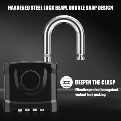 Diyife Heavy Duty Combination Padlock, Large Outdoor Padlock [One-Key Unlocking] High Security Weatherproof, Hidden Password & Anti-Error Design Suitable for Garage, Gate, Garden, Fence, Black