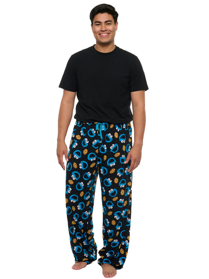 360 Threads Mens Lounge Pants Novelty AOP Pajama Bottoms (Cookie Monster, Medium)