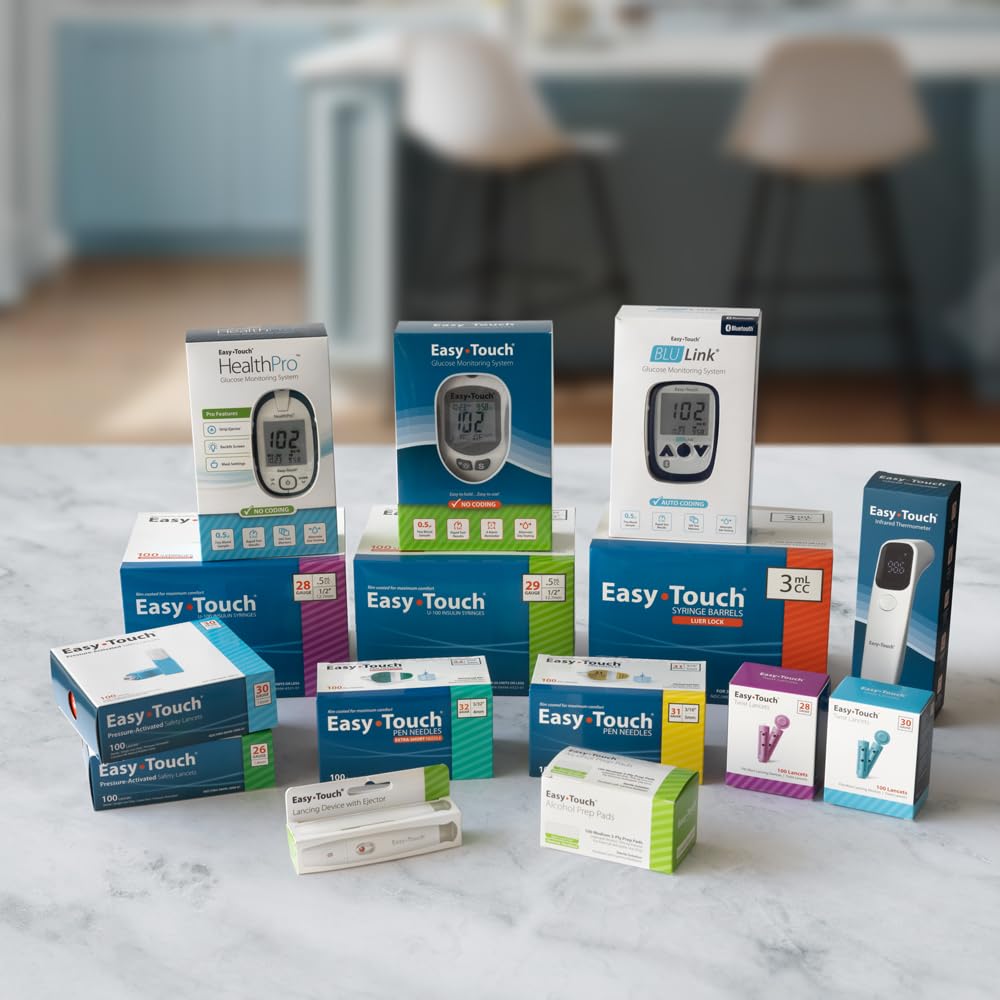 Easy Touch U-100 Insulin Syringe with Needle, 31G 1cc 5/16-Inch (8mm), Box of 100