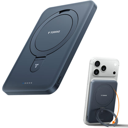 TORRAS EasyGo 0.45" Slim Magnetic Portable Charger Power Bank for iPhone, 5000mAh 22.5W PD Fast Charging Wireless Battery Pack Compatible with Magsafe, iPhone Air,Pro,Pro Max,17,16,15,14,13,12, Black