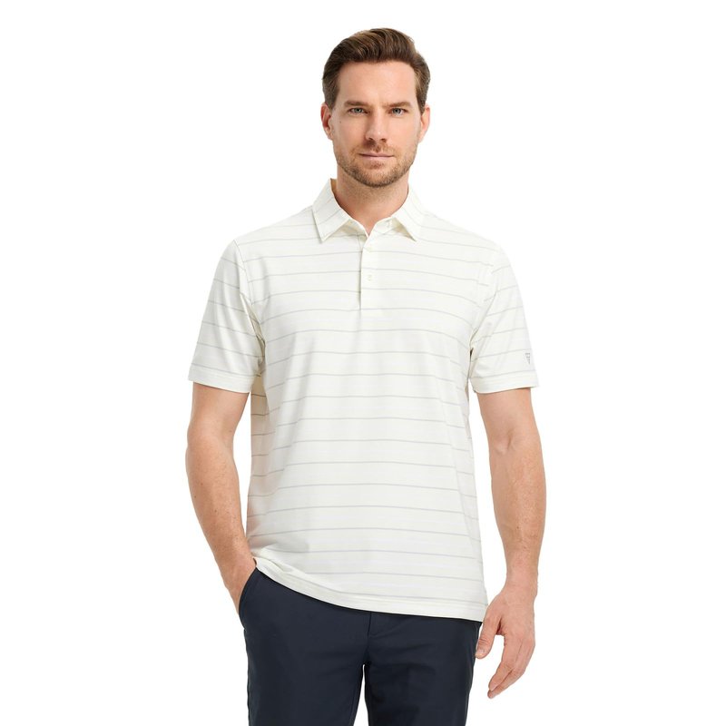 M MAELREG Mens Polo Shirts Short Sleeve Quick Dry Fit Striped Performance Lightweight Active Mens Golf Polo Shirts