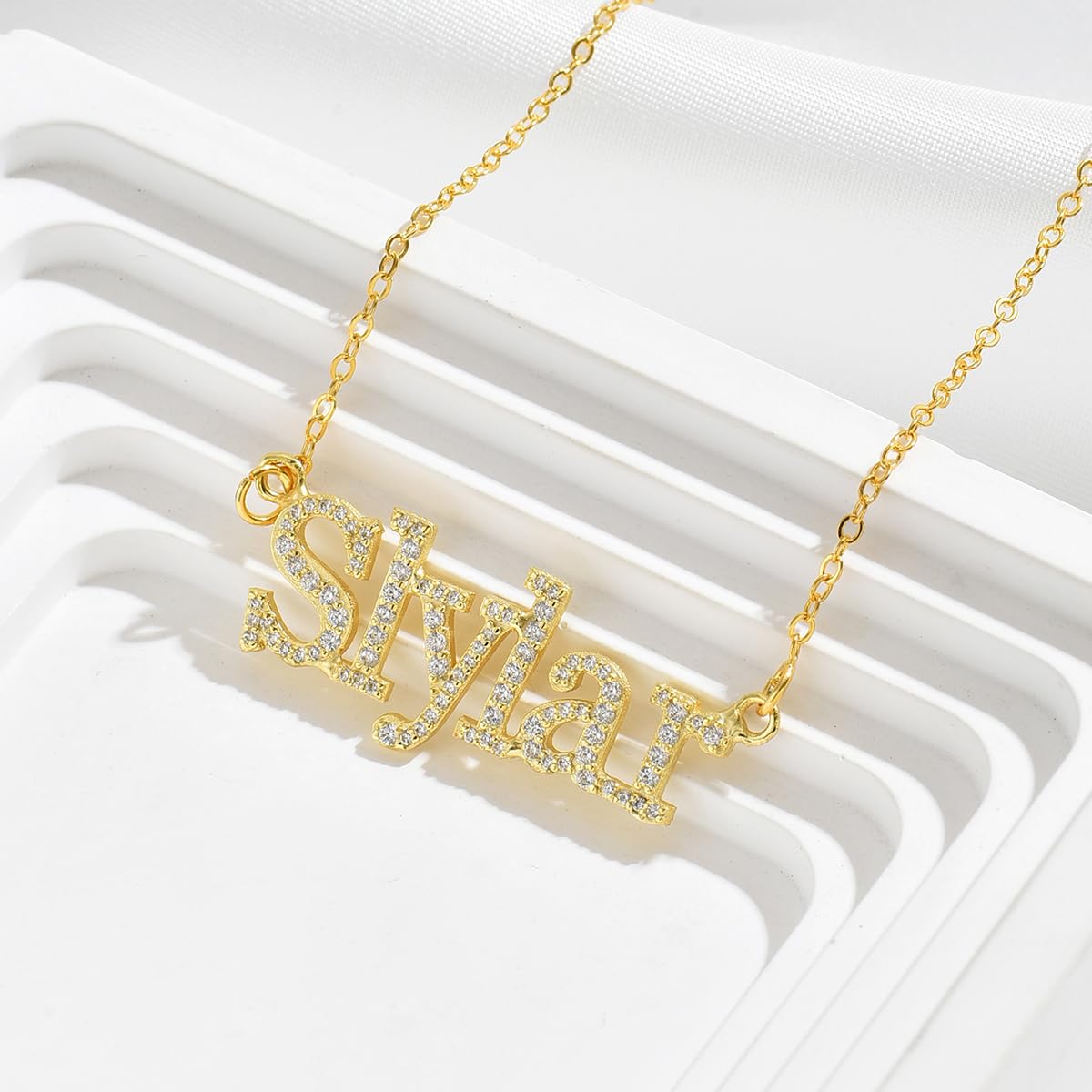 RESVIVI Dainty Custom Name Necklace Personalized Nameplate Necklace Customized Name Jewelry Gift for Women Mother