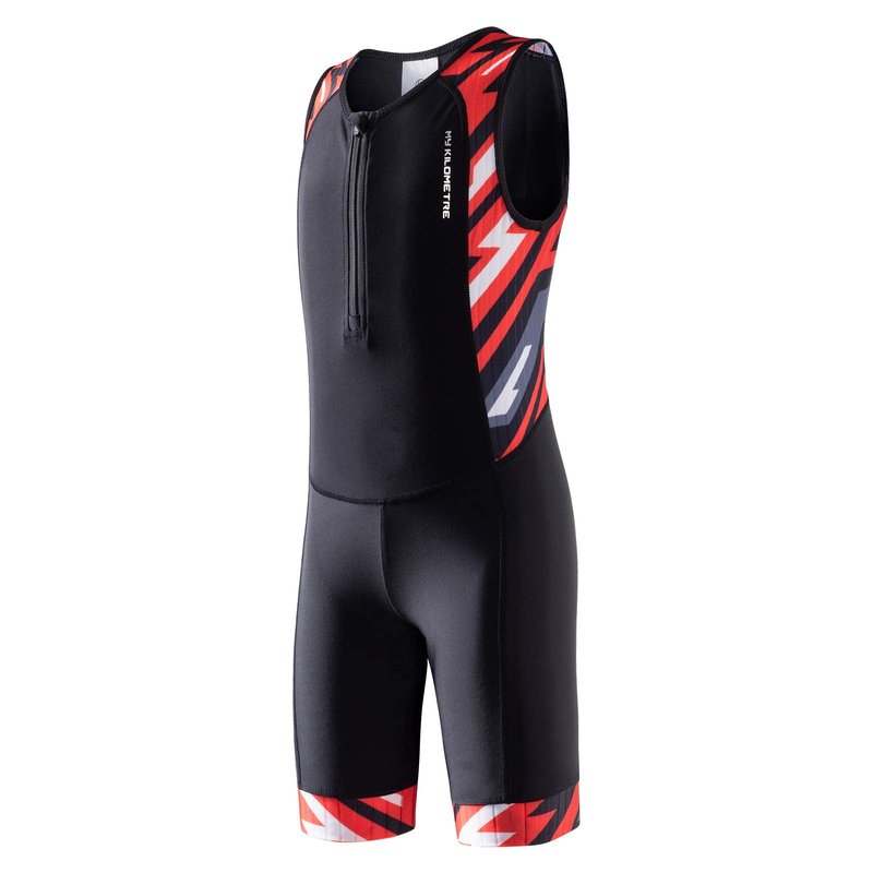 MY KILOMETRE Youth Core Triathlon Race Suit Boy Spring Competition Training Suits (Red, XX-Large)