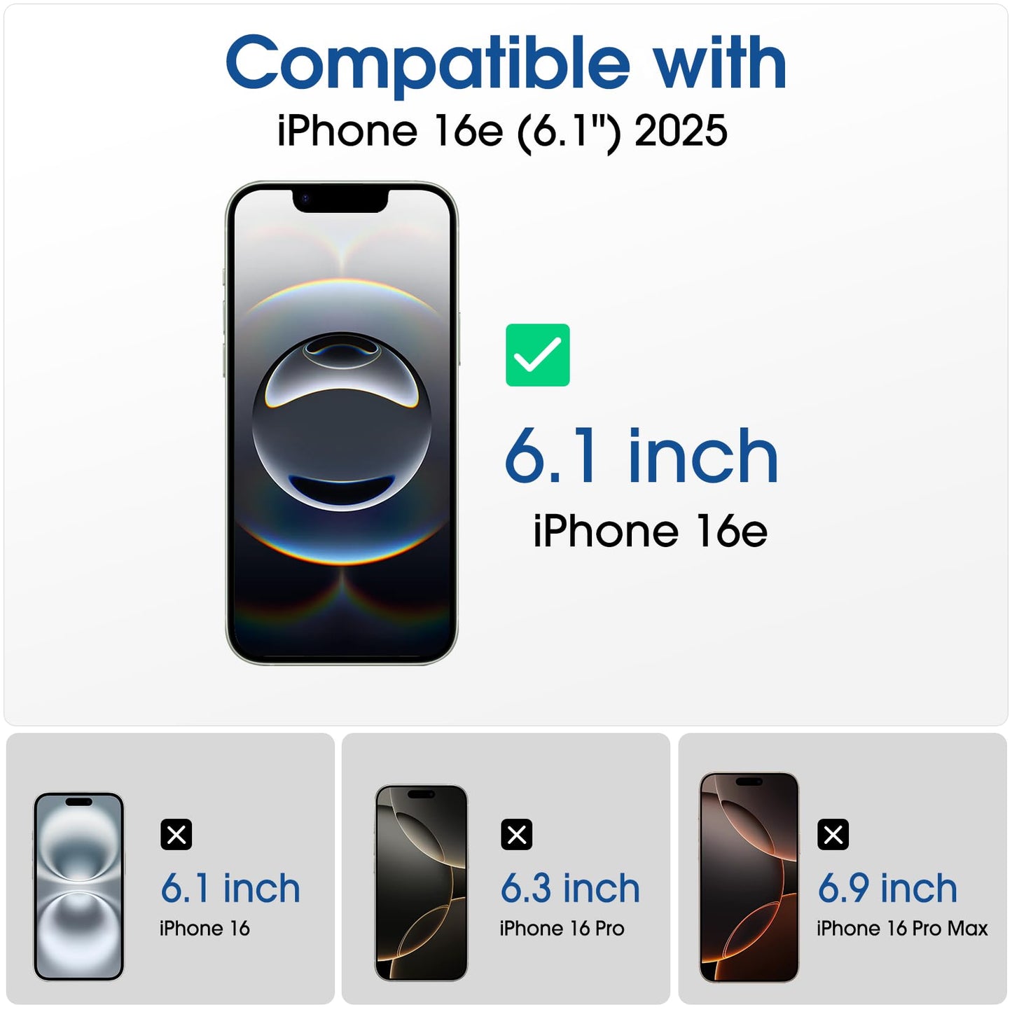 amFilm Auto-Alignment OneTouch for iPhone 16 [6.1''] Screen Protector + Camera Lens Protector, Tempered Glass, 30 seconds Installation, Bubble Free, Case Friendly, Anti-Scratch [2+2 Pack]