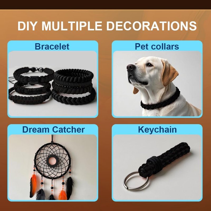 Micro Paracord - 1.18mm x 100ft Thin Braided Utility Cord for Crafting, DIY Projects & Camping