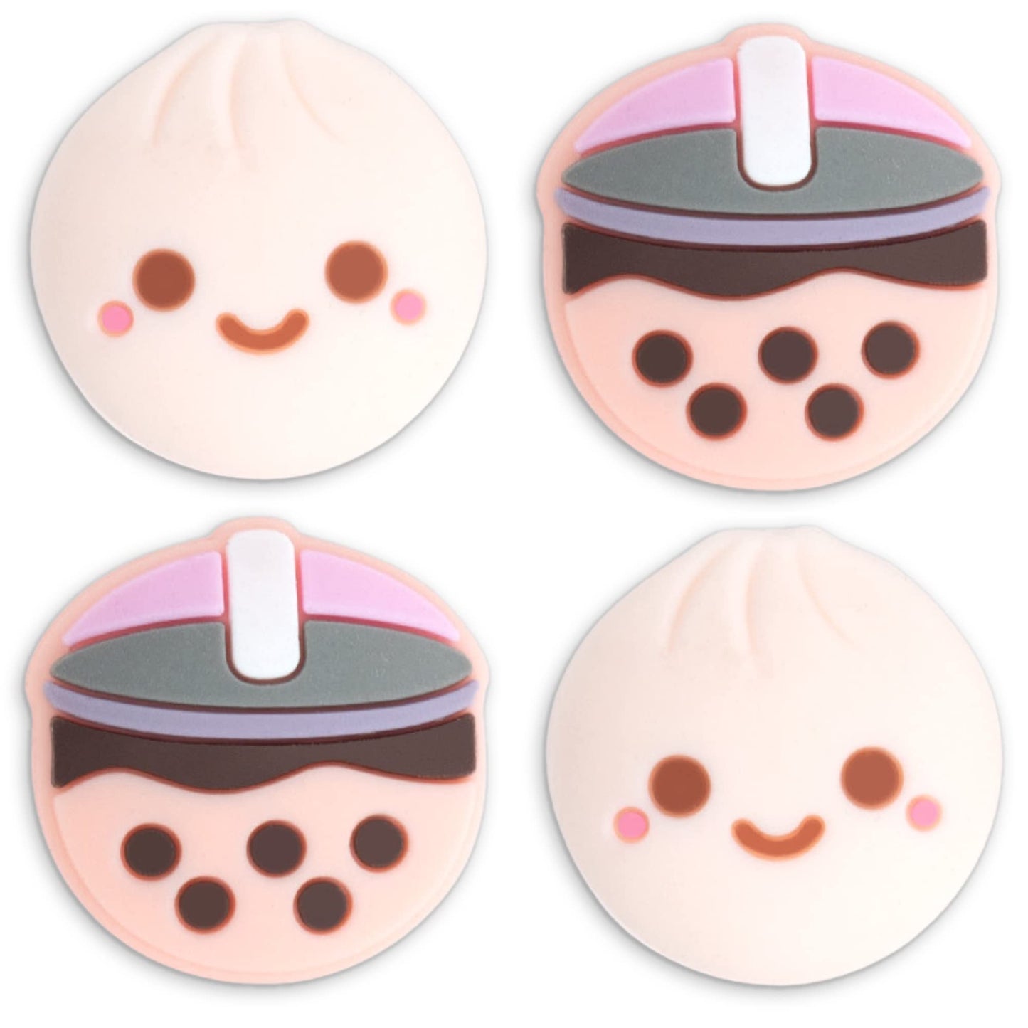 BelugaDesign Boba Dumpling Thumb Grips | Kawaii Cute Cutecore Pastel Button Caps | Compatible with Sony PlayStation PS5 PS4 Xbox Nintendo Switch Pro Controllers (Does not fit Joycons)