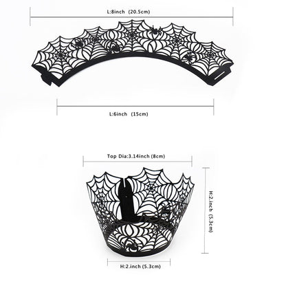BinaryABC Halloween Cupcake Wrappers,Spider Web Cupcake Wrapper,Halloween Party Decorations Supplies 36Pcs