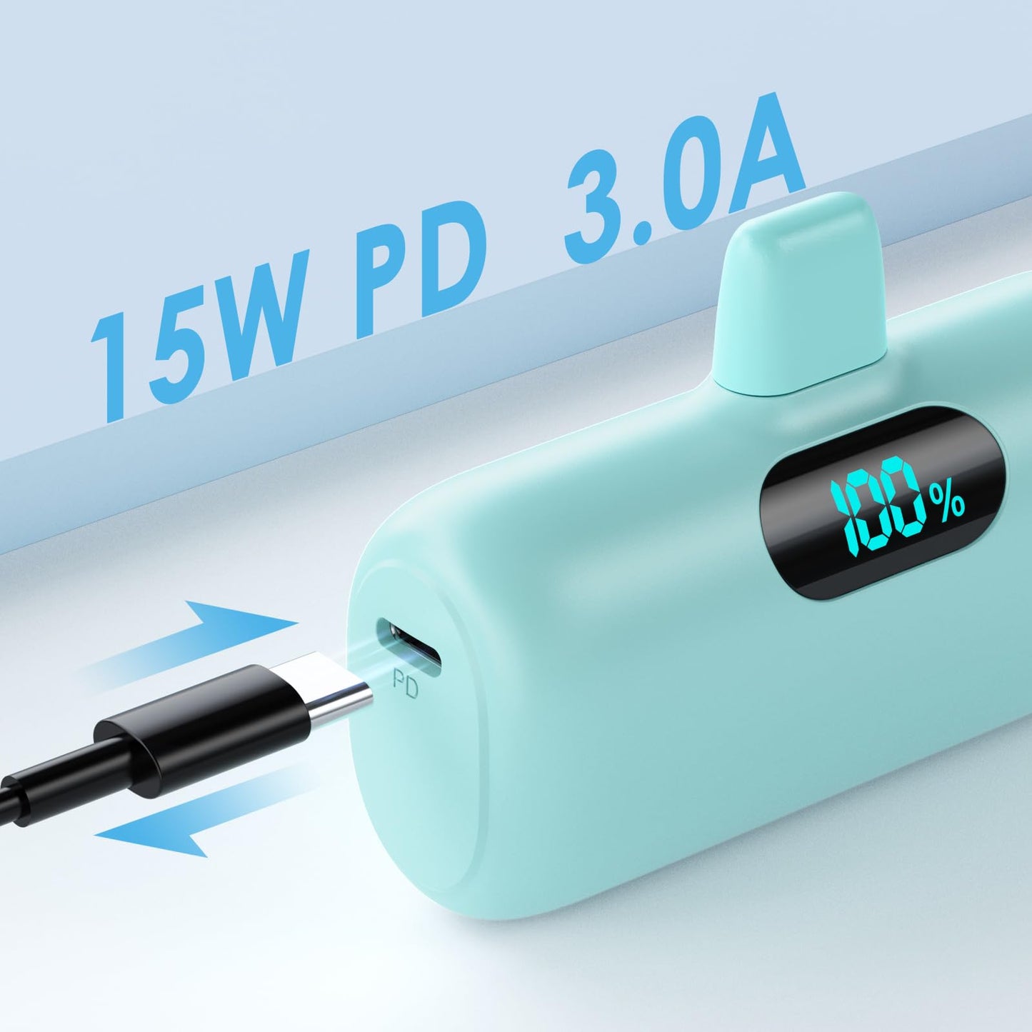 Small Portable Charger for iPhone,Upgraded 5000mAh PD Fast Charging Power Bank,Mini Battery Pack Backup Charger Compatible with iPhone 14/14 Pro Max/13/13 Pro/12 Pro/11/XS/XR/X/8/7/6 etc-Black
