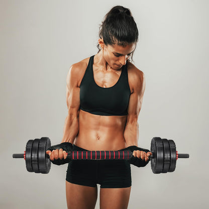 EDOSTORY Adjustable Weight Dumbbell Set, 22/44/66/88lbs Home Gym Free Weights Dumbbells, Used as Barbell Set, Dumbbell Set, Non-slip Handles, Fitness Exercise Equipmen for Men Women