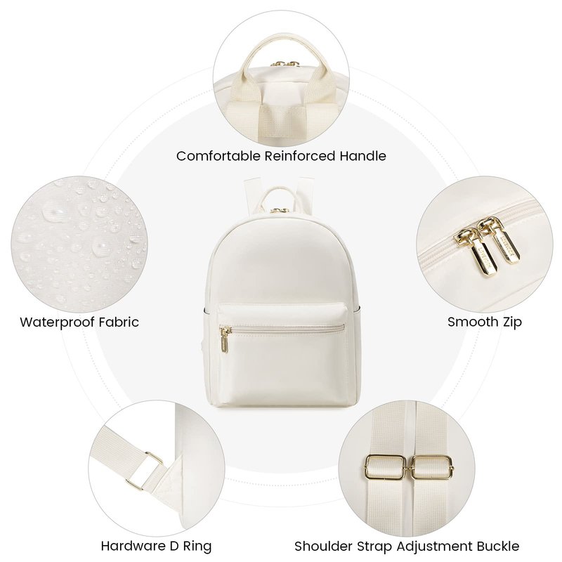 LOVEVOOK Mini Backpack for Women - Light Weight, Waterproof, Fashion - Beige