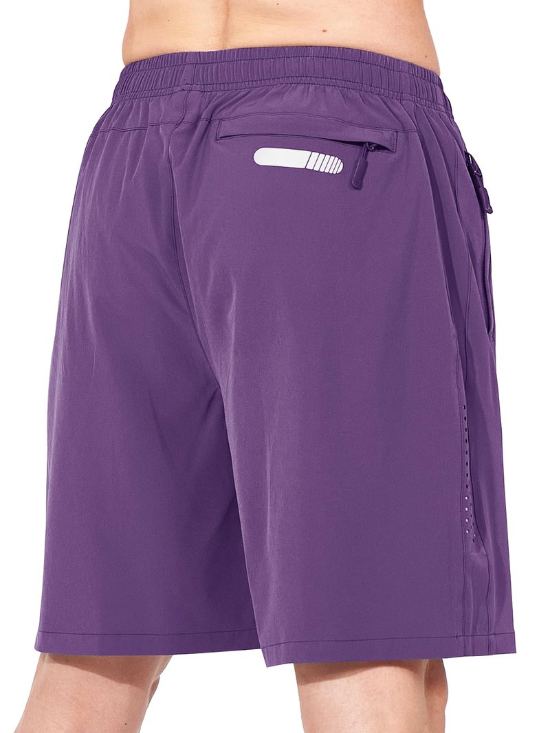 NORTHYARD Men's Athletic Running Shorts Gym Workout 7"/9"/5" Quick Dry Lightweight Sports Basketball Tennis 3 Zipper Pockets Purple 3XL