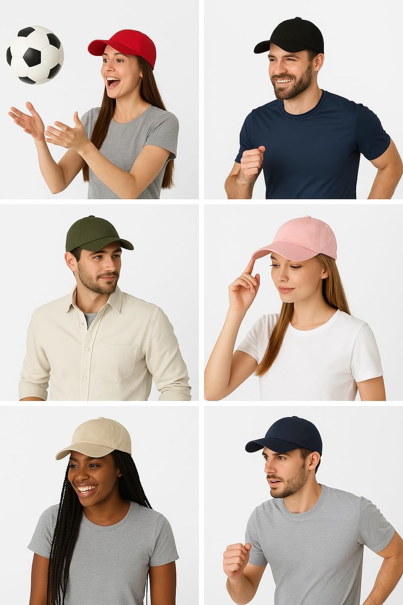 Baseball Cap Adjustable Size 100% Cotton Caps for Running Workouts & Outdoor Activities All Seasons (White -1pc)