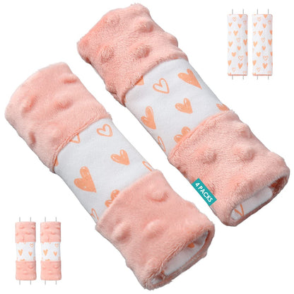 1 one enjoy 4 Packs Harness Pads Baby Car Seat Strap Covers, Universal Baby Belts Pads Shoulder Covers for Newborns Car Seats, Pushchair, Stroller 15 x 5cm