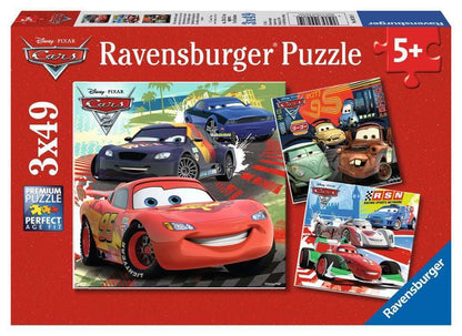 Ravensburger - Disney Cars: Worldwide Racing Fun - 49 Piece Jigsaw Puzzle 3 Pack Set - Lightning McQueen and More - Larger Pieces - Premium Quality - Ideal Gift - Screen-Free Fun - Children Age 5+