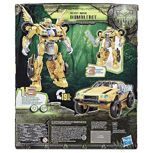 Transformers Toys Rise of the Beasts Film, Beast-Mode Bumblebee Action Figure, Ages 6 and up, 25 cm