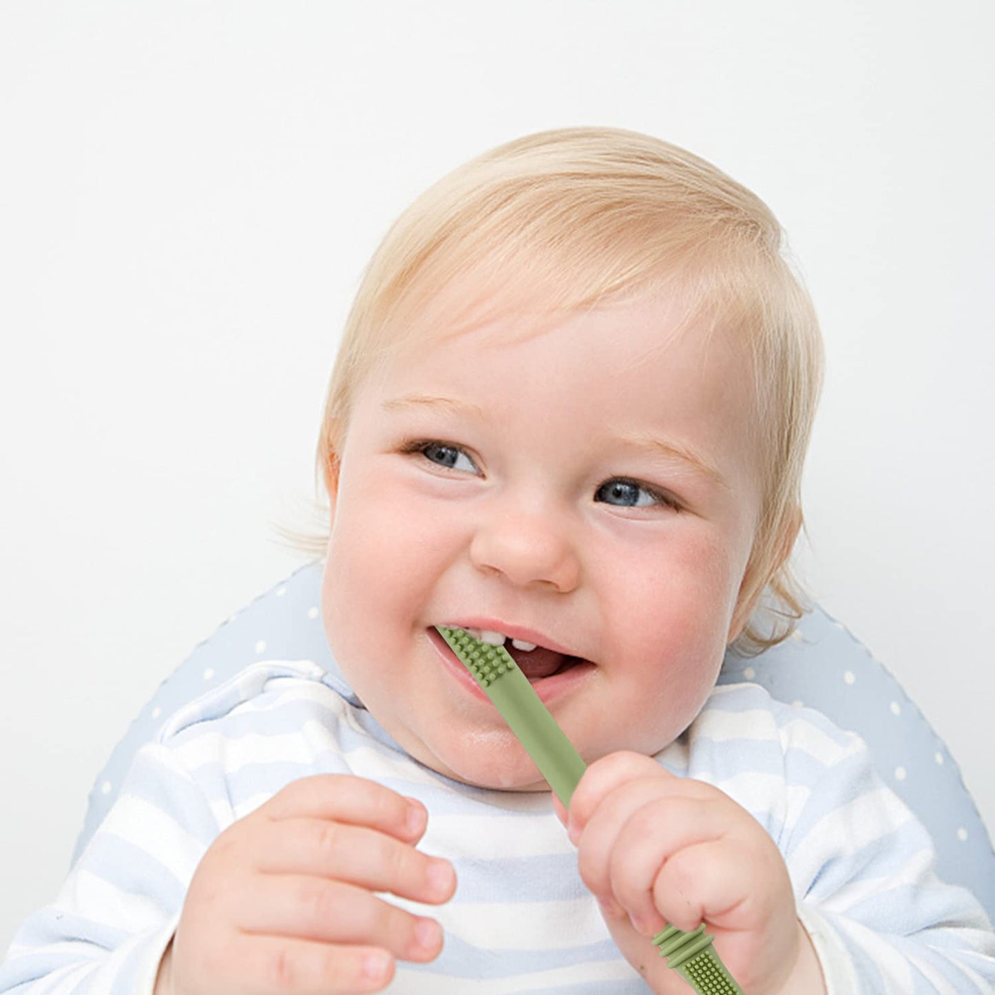 Fu Store Hollow Teether Tube Chew Straw Sensory Toy for Infant Toddlers Silicone Tubes Teething Toys for Babies 3-12 Months 0-36 Months Gifts Learning Developmental Toys BPA Free Freezable 6 Pack