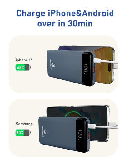 Portable Charger 20000mAh，22.5W Fast Charging Power Bank, Cell Phone Replacement Battery with 5 Output 2 Input for iPhone 16/15 Plus/15 Pro Pro Max,Samsung Galaxy,and More(1 Pack,Pearl Black)