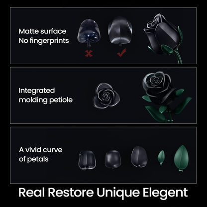 iATOM Black Roses Flower Building Set - 3Pack, Compatible with Lego Bouquet for Adults, Gift for Halloween - Gothic Horror Retro Artificial Flowers Botanical Collection Home Decor - IA11009