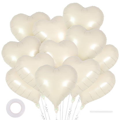 12 Pcs Red Heart Balloons,18 Inch Heart Foil Balloons Love Balloon Valentine Balloon for Birthday Party Wedding Engagement Party Baby Shower Valentine Day Decorations (red)