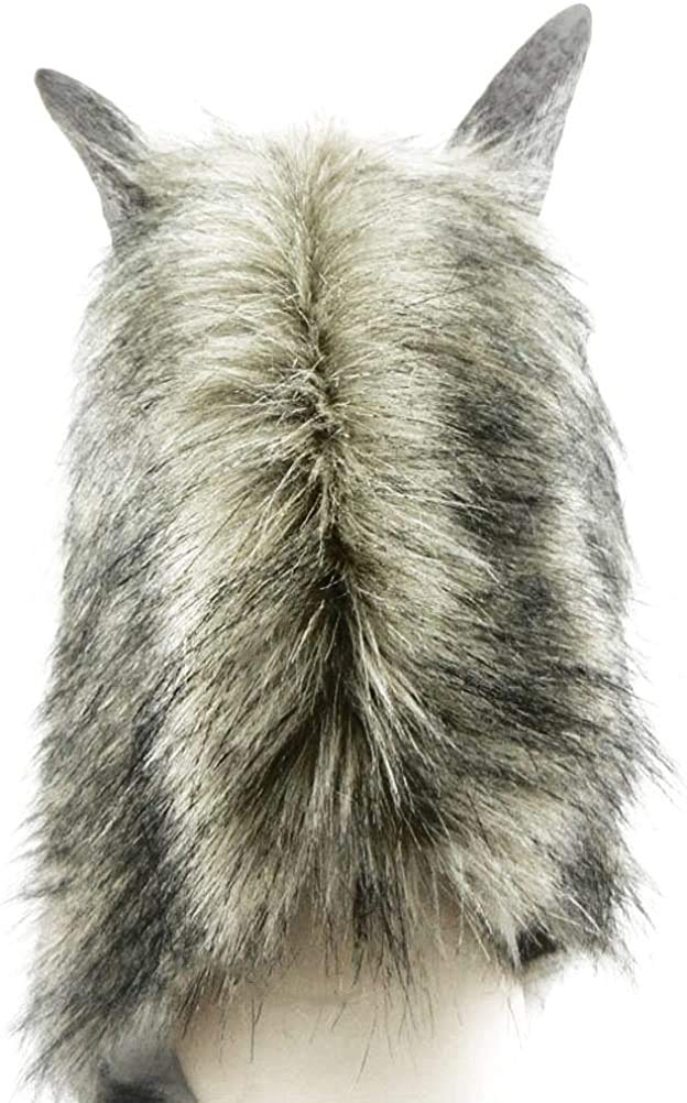 Odowalker Halloween Werewolf Costume Wolf Claws Gloves and Head Mask for Cosplay Costume Man Women Unisex Halloween Dress Up Parties (Both of them)