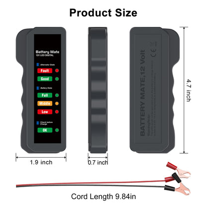 12V Car Battery Tester and Alternator Tester, Automotive Load Tester Indicator, 12 Volt Auto Check for Automobile