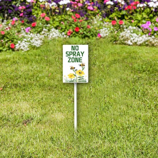 Uptell No Spray Zone Yard Signs with Stakes Aluminum Sign for House/Front Door and Business Outdoor Decoration 8x12 Inch