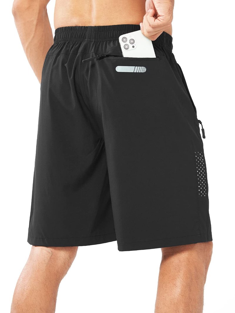 NORTHYARD Men's Athletic Running Shorts Gym Workout 7"/9"/5" Quick Dry Lightweight Sports Basketball Tennis 3 Zipper Pockets Black-9inch XL