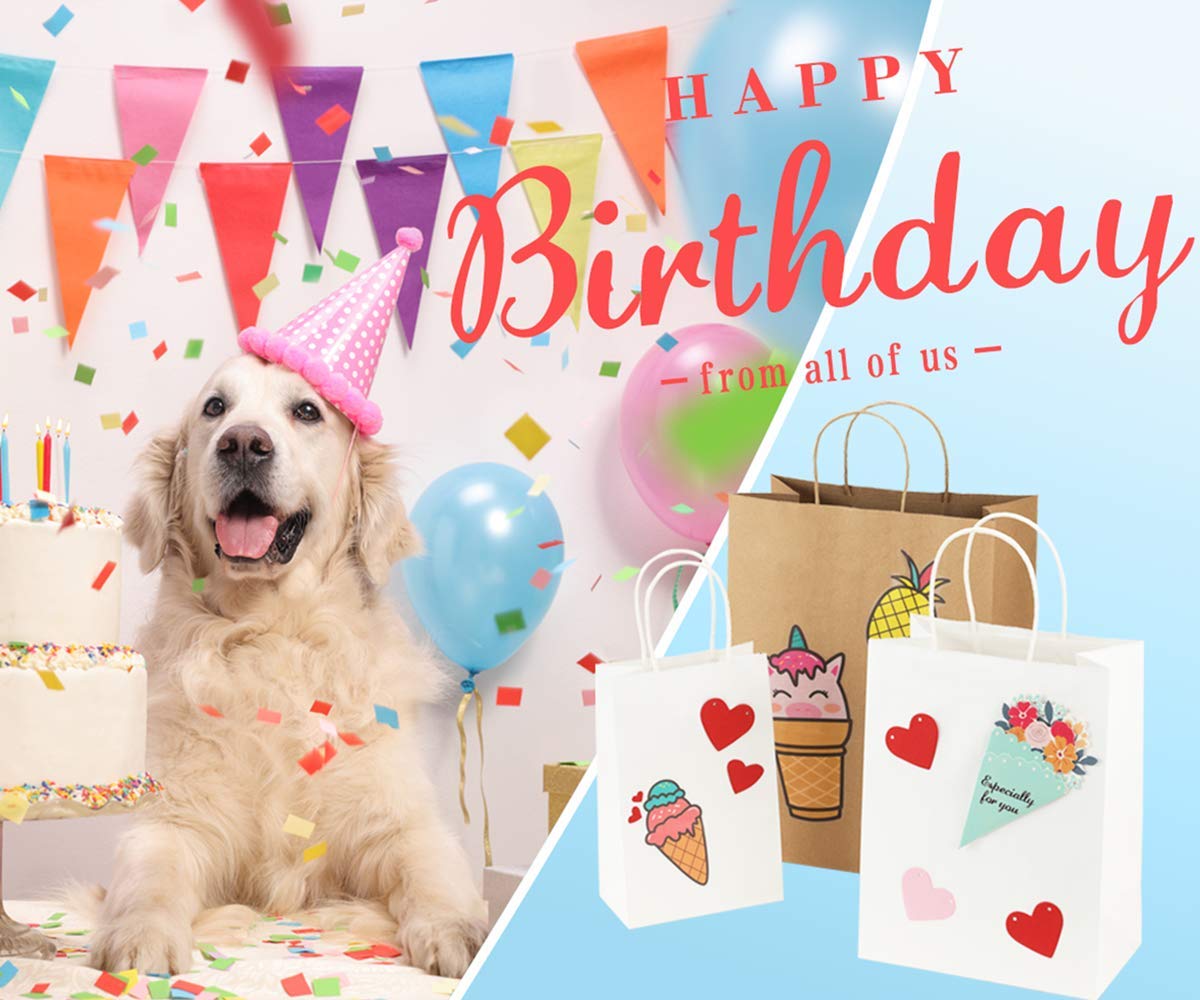 BagDream Gift Bags 100Pcs 5.25x3x8 Small Kraft Paper Gift Bags with Handles Bulk, Brown Paper Sacks for Small Business, Retail, Merchandise, Wedding Birthday Party Favor