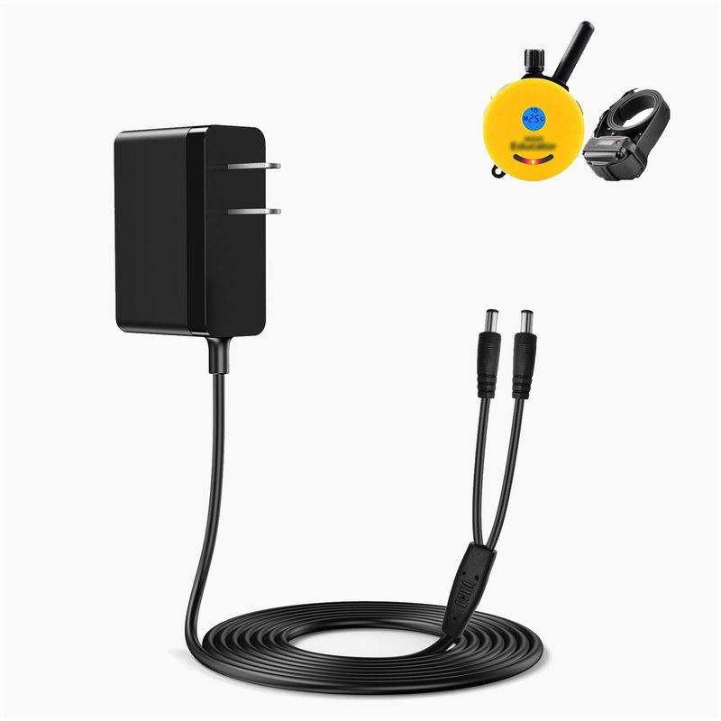 Lnauy for Mini Educator Charger Dual Lead Charger Compatible with Educator 300, 400 Series and BP-504 Barkless Training E Collar Remote Dog Training Collar Replacement Power Supply Adapter Cord