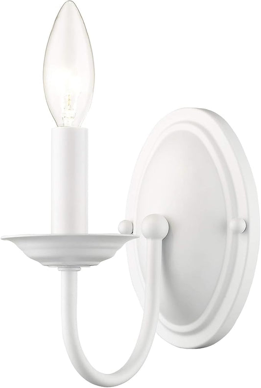 Livex Lighting 4151-03 Williamsburg 1-Light Wall Sconce, White