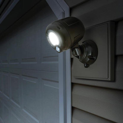 Mr. Beams Wireless 200 lm Battery-Operated Outdoor Motion-Sensor-Activated LED Spotlight, Brown