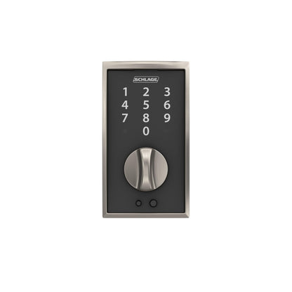 SCHLAGE BE375 CEN 622 Touch Keyless Touchscreen Electronic Deadbolt Lock, Matte Black