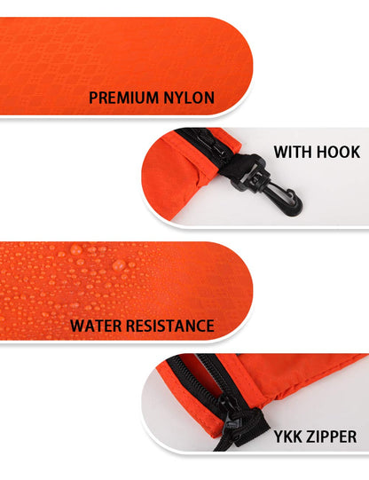 GOX Travel Toiletry Bag Carry On Zipper Pouch Cosmetic Kit Makeup Digital Bag Water Resistant Nylon (Orange)