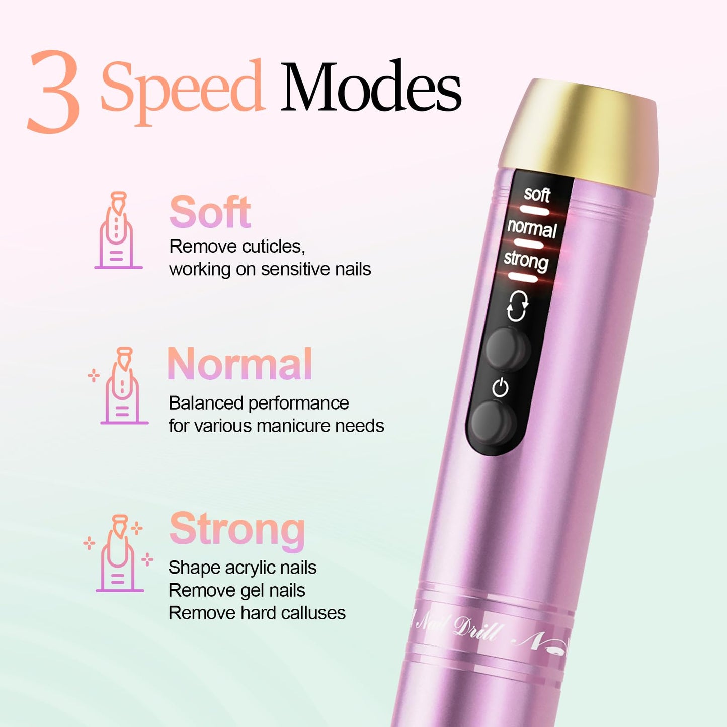 20000RPM Electric Nail Drill Compact Portable Efile Professional Manicure Pedicure Nail File Drill Kit for Acrylic, Gel Nails and Home Salon Use