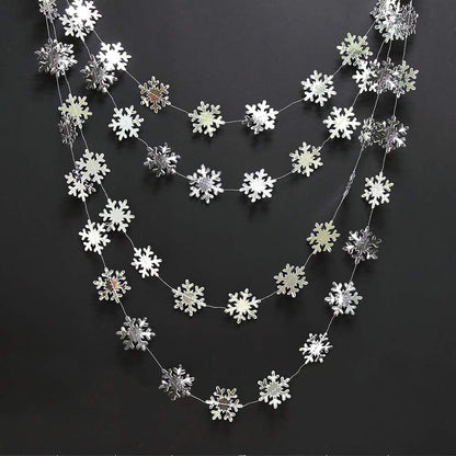 Cheerland Clearance Silver Snowflakes Decorations Garland for Winter Hanging Decoration Winter Wonderland Christmas Onederland Office Dorm Holiday Bridal Shower Ceiling Decor Xmas Backdrop Baby Shower