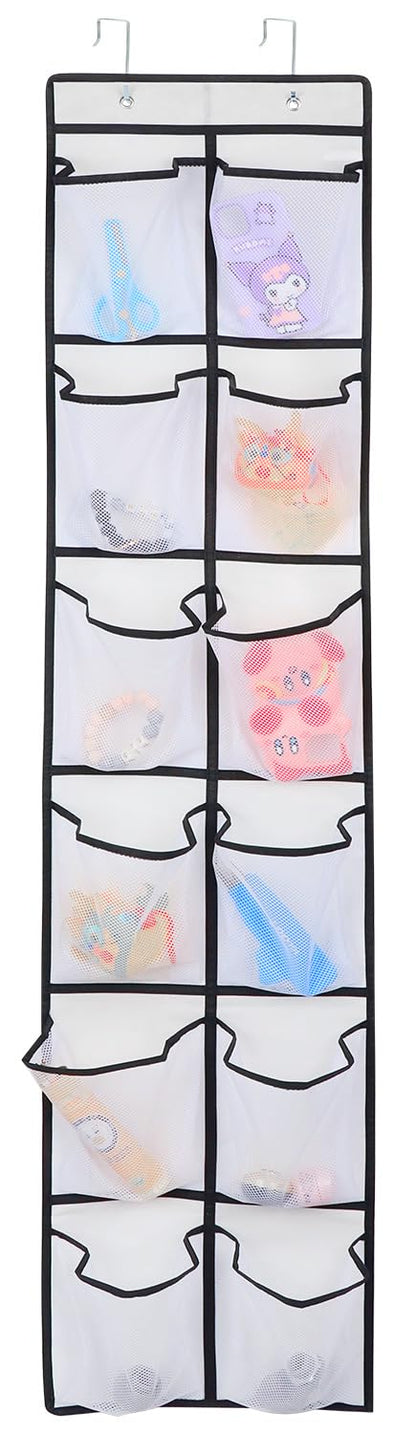 GOMAJI 12 Large Pockets Over The Door Hanging Shoe Organizer, White