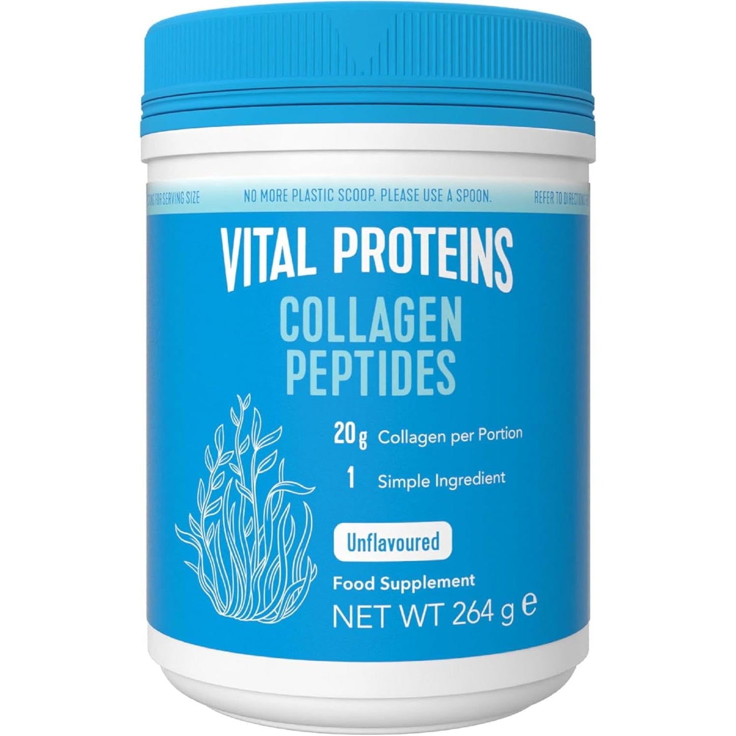 Vital Proteins Collagen Peptides Powder Supplement (Type I, III), Unflavoured Hydrolyzed Collagen-Hair, Skin, Nail Support Supplement, Paleo, gluten free, Non-GMO, 20g per Serving 264g Canister, 1Pack
