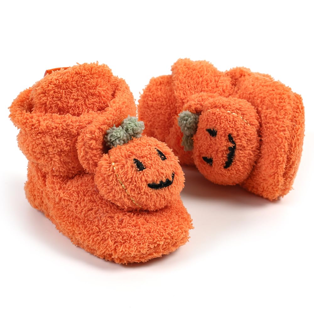 QWZban Halloween Baby Booties Infant Newborn Boys Girls Slippers Warm Crib Sock Shoes Indoor First Walker Prewalker