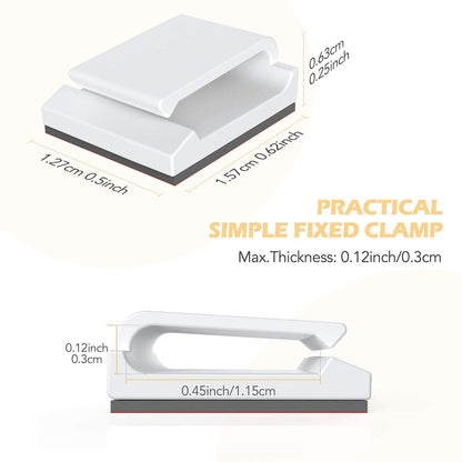 AGPTEK Ethernet Cable Clips, 100 PCS Adhesive Wire Clips, Flat Cable Holder Cord Management for Home Wall Flat Ethernet Network Cable Cord Organizer, LED Strip Attachment Wire Hook, White