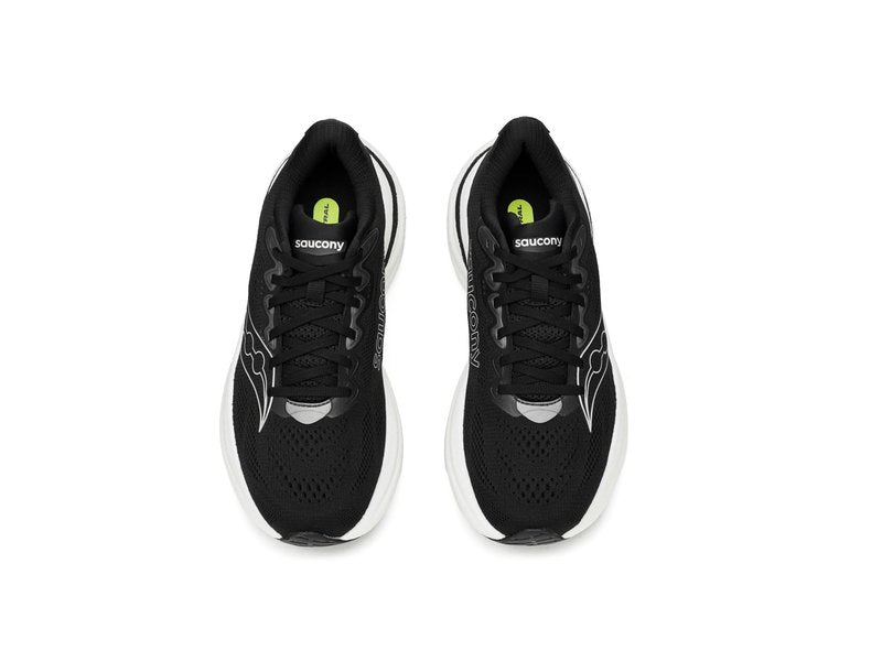 Saucony Women's Ride 19 Sneaker, Black/Silver, 8.5