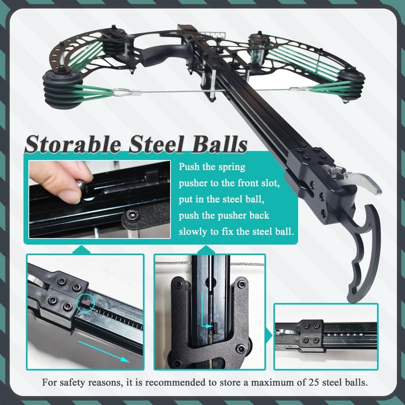 Runzkzy Ball Bearing Bow, Compound Bow Set That Shoots Steel Balls, Right Handed Hunting Bows for Adults, Composite Pulley Bow with Continuous Shooting