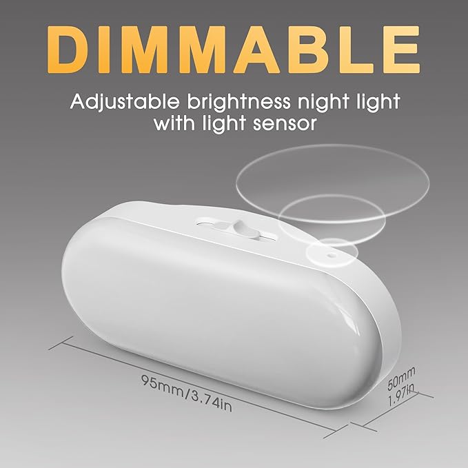 Briignite Led Night Light, Night Lights Plug into Wall, Plug in Nightlight with Dusk to Dawn Sensor Soft White 2Pack, Dimmable Night Light for Kids 1W for Bedroom, Bathroom Stair